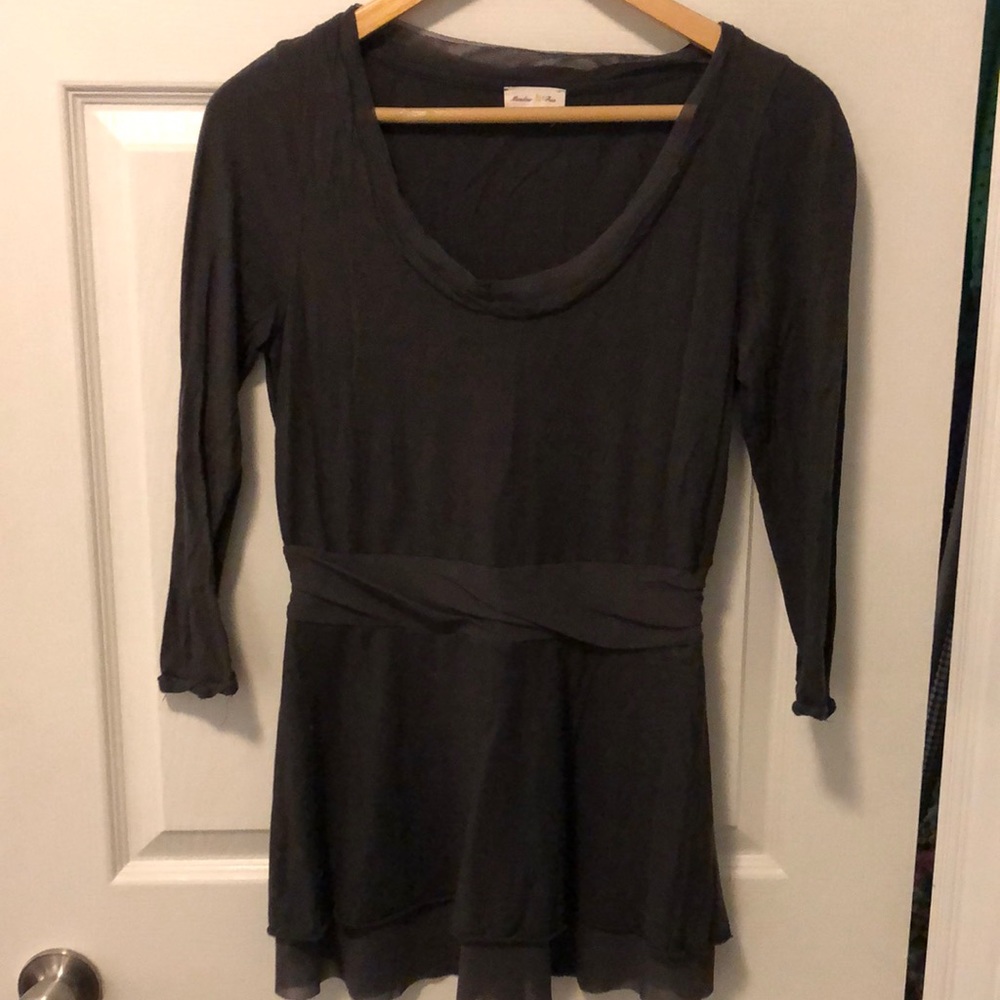 Dark Gray Anthropologie Meadow Rue Top Sz M